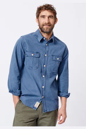 Aubin Blue Dovedale 100% Cotton OvershirtM