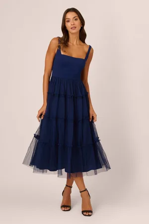 Adrianna Papell Adrianna By gebreide midi-jurk met mesh38