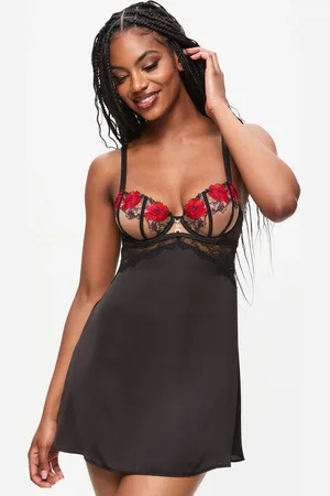Ann Summers Caged Rose Floral Print Embroidery Chemise Slip NightieXS