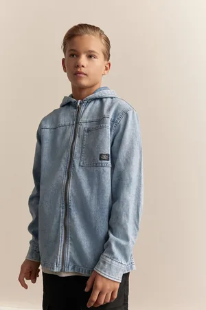 Next Overshirt 100% Cotton Denim Zip Through Hoodie (3-16yrs)158164cm