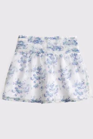 Abercrombie & Fitch Floral Chiffon Mini Skirt122128cm