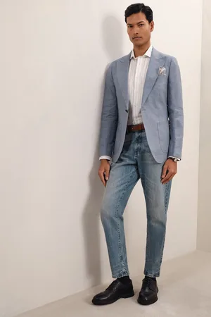 Reiss Warner Linen Single-Breasted Slim Fit Suit Blazer40r