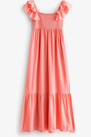 Next Ruffle Sleeve 100% Cotton Midi Dress52