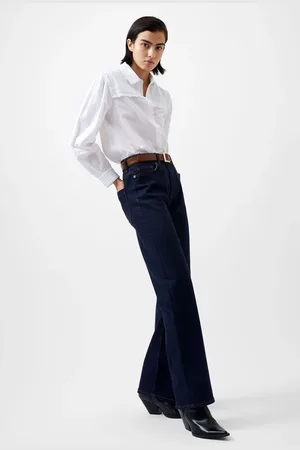 French Connection 100% katoenen geborduurd Amelie Cambric-overhemdXL