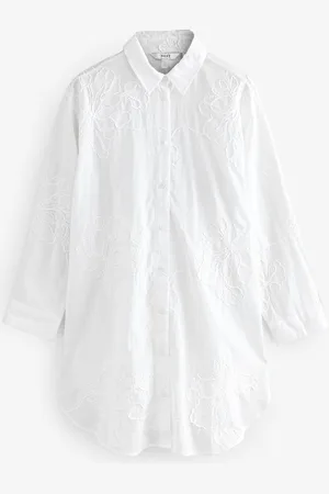 Next Textured Cornelli Cover-Up Shirt40tall