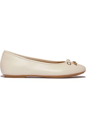 FitFlop Silver Delicato Bow Soft Leather Ballet FlatsEU 39 (UK 6)