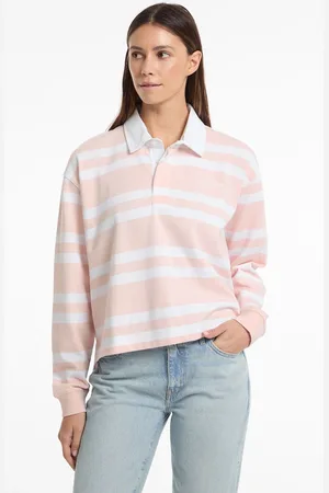 Guess Stripe Long Sleeve Rugby 100% Cotton Polo Shirtxsmall