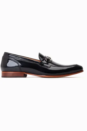 Base London Russo Slip On Penny Black Loafersuk9eu43