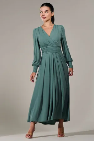 Jolie Moi Petite Long Sleeve Soft Silky Jersey Maxi Dress38petite