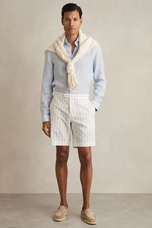 Reiss Regatta Cotton-Blend Pinstripe Shorts34r