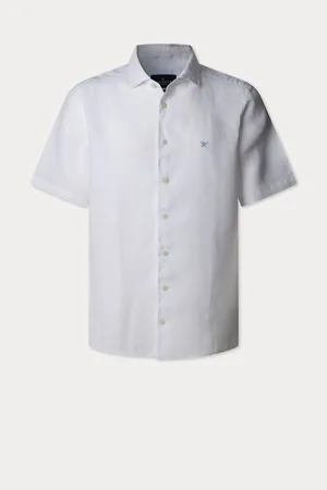 Hackett Garment Dye Linen Short Sleeve ShirtSmall