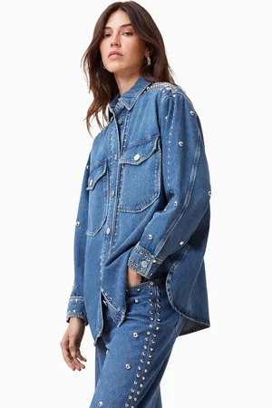 AllSaints AllSaints Alba Stud 100% Cotton Shirtlarge
