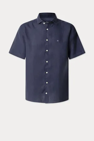 Hackett Garment Dye Linen Short Sleeve ShirtSmall