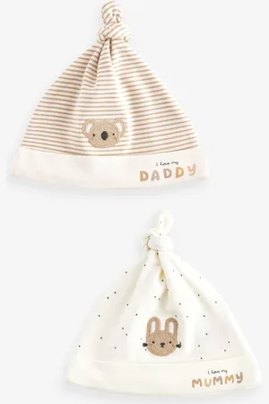 Next Baby Tie Top 100% Cotton Hats 2 Packs (0-6mths)Tot 3 maanden (50