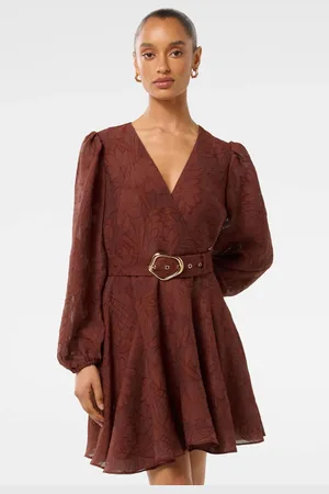 Forever New Amila Petite Belted Godet Mini Dress38