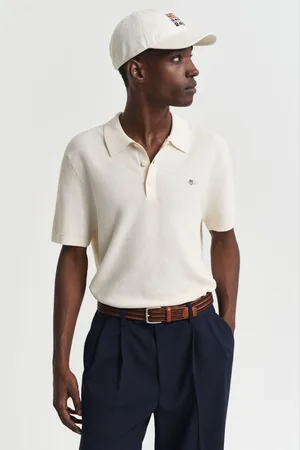 GANT 100% Cotton Short Sleeve Micro Textured Polo Shirtsmall