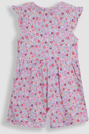 JoJo Maman Bébé Ruffle Shoulder 100% Cotton Playsuit104110cm