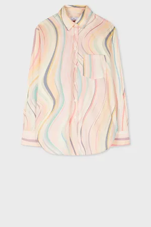 Paul Smith 100% Cotton Swirl Print Pink Shirt42