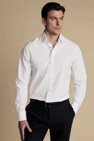Charles Tyrwhitt Slim Fit Non Iron Poplin 100% Cotton Shirt43 cm R (UK 17 R)