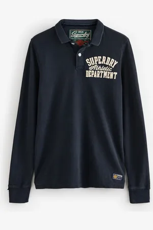 Superdry Vintage Athletic Long Sleeve Slim Fit Polo ShirtLarge