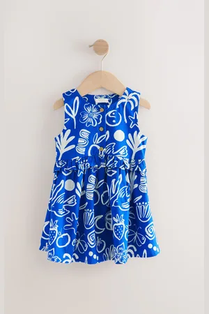 Next Sleeveless Peplum 100% Cotton Dress (3mths-8yrs)6874cm