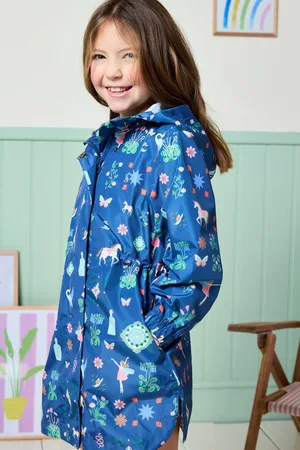 Joules Rainford Waterproof Packable Raincoat With Hood122128cm