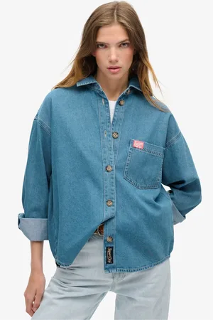 Superdry 100% katoenen denim overshirt36