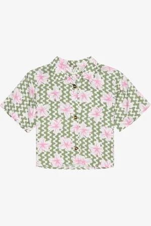Roxy Salty Sun Print Short Sleeve Crop Shirt128134cm