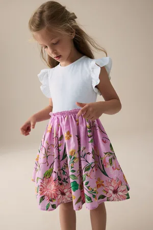Next Floral Print Skirt 100% Cotton Dress (3-12yrs)12 Jaar (152cm)