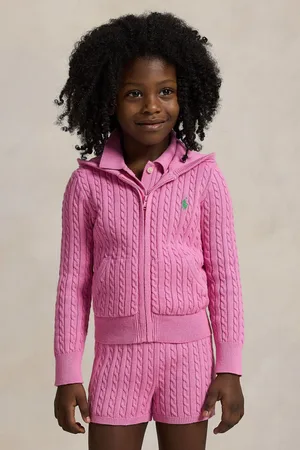 Ralph Lauren Girls Cable Knit Full Zip Hoodie4 jr