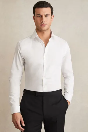 Reiss Remote Reg Cotton-Satin Cutaway-Collar ShirtX-large