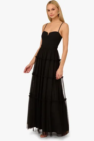 Adrianna Papell Adrianna by Mesh Strapless Black Long Dress40