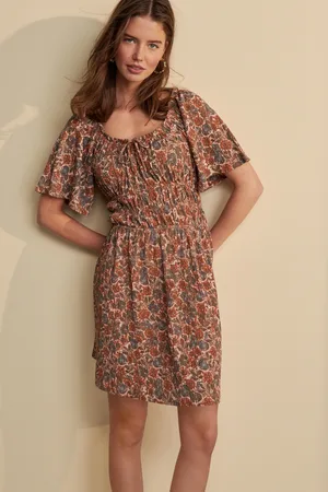 Next Jersey mini-jurk met korte mouwen en gestrikte voorkant8 P
