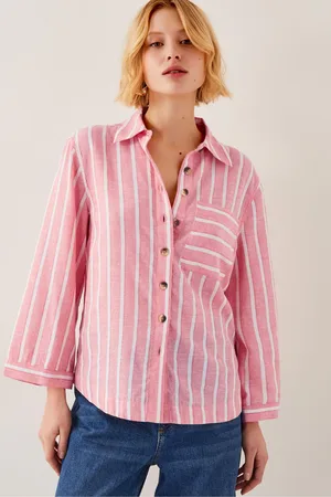 Monsoon Tyra Linen-Blend Stripe Shirt2X-Large
