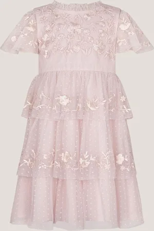 Monsoon Sophie Embroidered Polka Dot Tulle Dress128134cm
