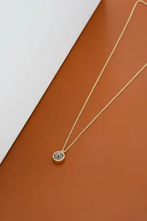Karen Millen Gold Tone Crystal Dot Pendant Necklaceeen