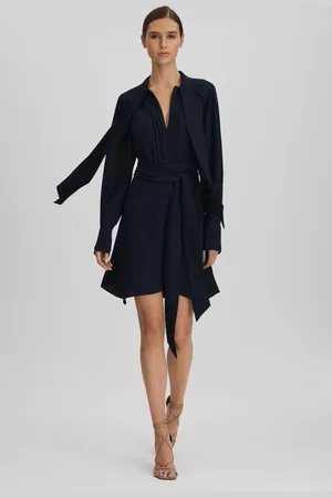 Reiss Ellie mini-jurk met rits aan de voorkant en strik aan de hals32