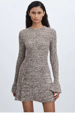 Anna Quan Mélange-Knit Mini 100% Cotton Dress38
