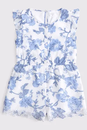 Abercrombie & Fitch Floral Frill Sleeve Romper Playsuit17 jaar