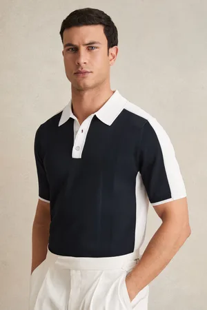 Reiss Pentel Colourblock Knit Polo ShirtSmall