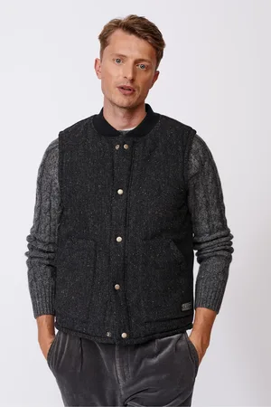 Aubin Sutton Wool Black Giletmedium