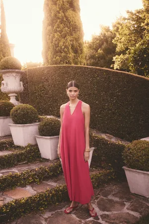 Next Halterneck Maxi-jurk met linnen20 P