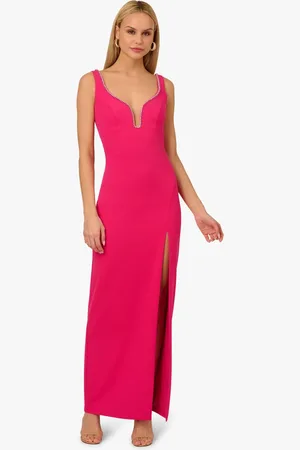 Adrianna Papell Adrianna by Pink Knit Crepe Long Dress44