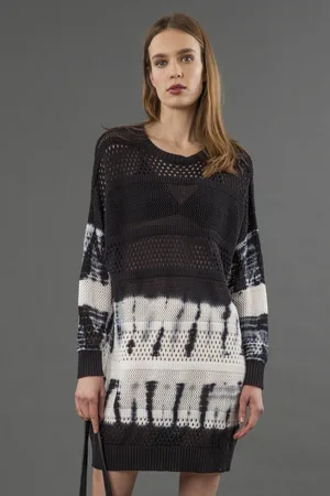 Religion Spinel Tie Dye Knitted Tunic 100% Cotton Dress34