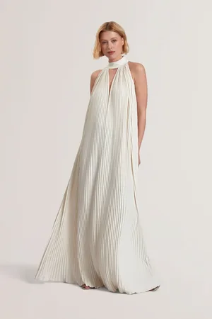 Ted Baker Akala Pleated V-Neck Maxi Dress40