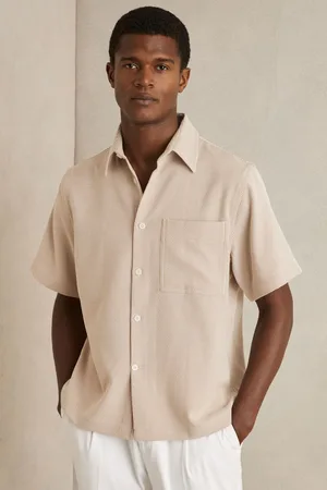 Reiss Sensei Seersucker Stripe ShirtLarge