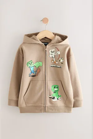 Next Minecraft Stone Zip Through Hoodie (3-16yrs)166168cm