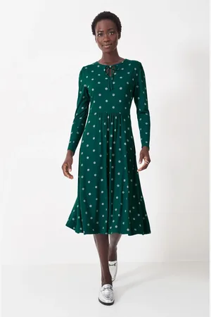 J.Crew Company Green Rita Polka Dot Tie-Detail Dress38