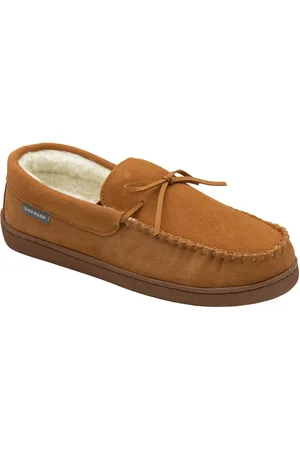 Dunlop Mens Faux Fur Lined Leather Moccasin Slippersuk12eu47