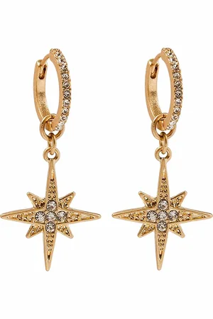 Bibi Bijoux Gold Tone Gothic Revival Star EarringsEén